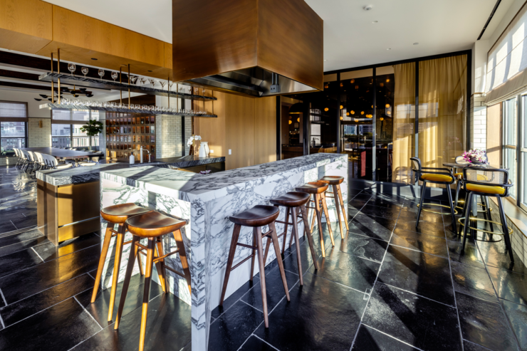 Front & York wine room with chef's kitchen